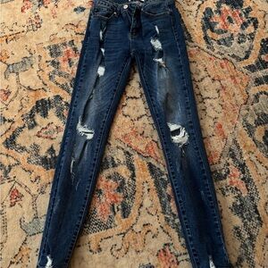 KanCan Dark Blue Distressed Skinny Jeans